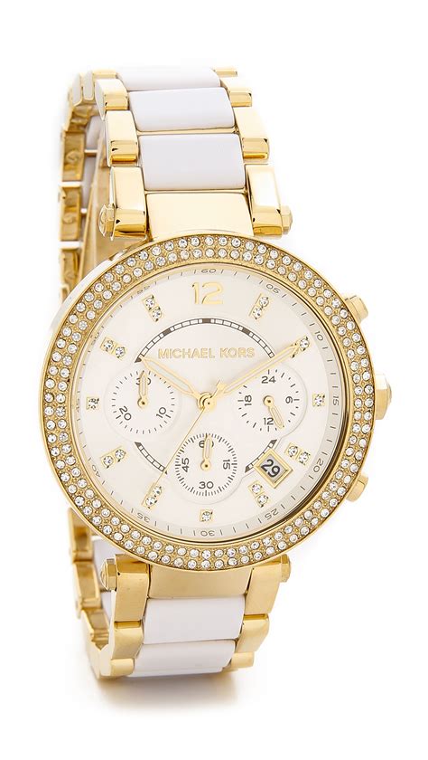 white gold michael kors watch|michael kors gold diamond watch.